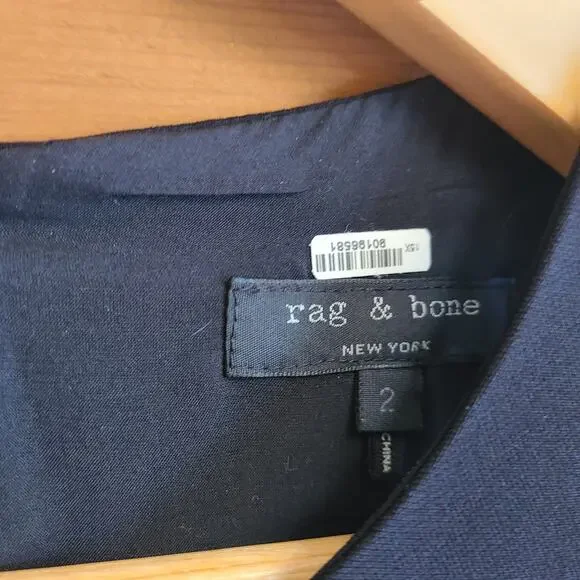 Rag & Bone Lillian Dress Black Laced Collar Grommet Lacing Cutouts Size 2 Mini - Picture 5 of 6